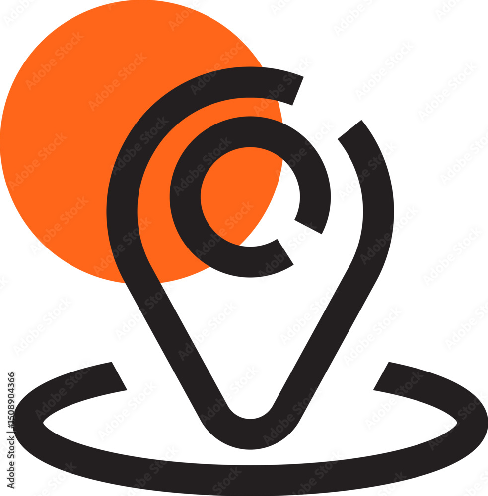 Poster location marker icon simple gps pinpoint for maps and navigation