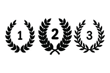 First Second and Third Place Laurel Wreath Awards in Black