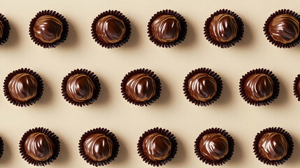 Chocolate Truffle Pattern On Beige Background