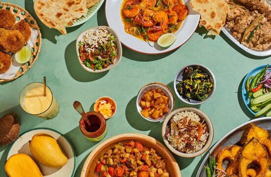 spread of Bengali dishes