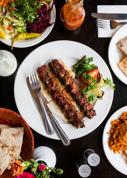 shish kebab on pita