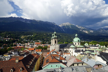 Obraz premium aerial view of the old town of Innsbruck