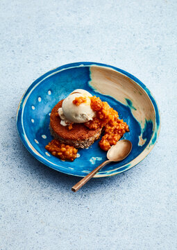 cloudberry jam with ice cream
