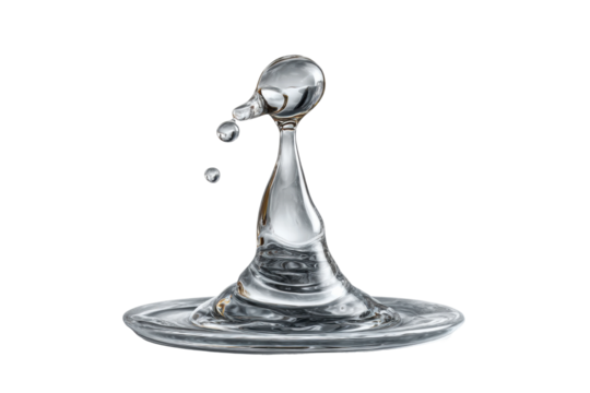PNG Dynamic water droplet splash with ripples in motion