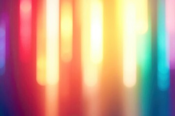 A colorful, blurry image of a rainbow with a yellow stripe