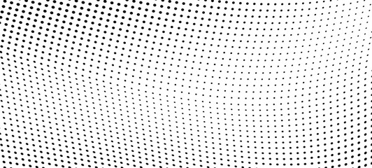 Abstract halftone wave dotted background. Futuristic twisted grunge pattern, dot, circles.  Vector modern optical pop art texture for posters, business cards, cover, labels mock-up, stickers layout