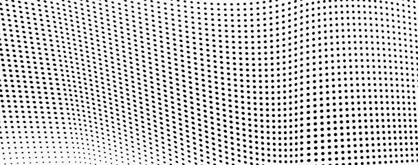 Abstract halftone wave dotted background. Futuristic twisted grunge pattern, dot, circles.  Vector modern optical pop art texture for posters, business cards, cover, labels mock-up, stickers layout