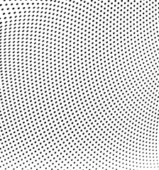 Abstract halftone wave dotted background. Futuristic twisted grunge pattern, dot, circles.  Vector modern optical pop art texture for posters, business cards, cover, labels mock-up, stickers layout