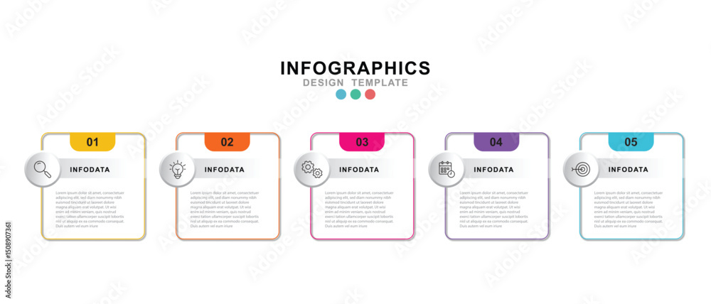 Leinwandbilder vector infographic label design template with icons and 5 options or steps. for your business data. 