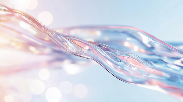 透明感あふれる流れる水の美しい流れ（美容・コスメ・テクノロジー・サイエンス）