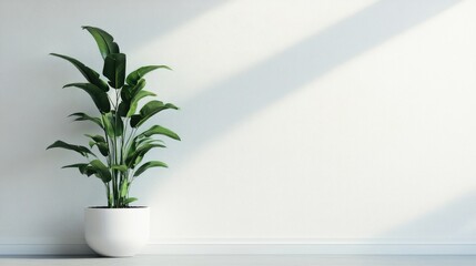 Plant next to White Wall