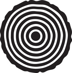 Silhouette vector of tree rings cross-section, symbolizing growth, age, nature, and the passage of time in wood and forestry themes. © IconNest