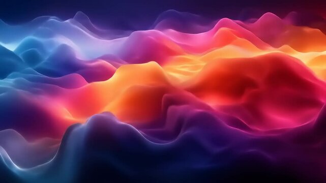 Abstract Colorful Wave Landscape.