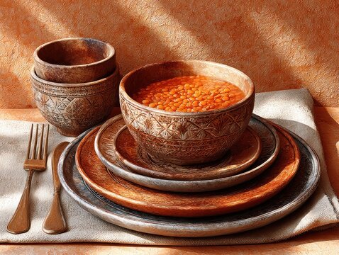 Festive table with misir wot and injera invites a warm, delicious family gathering