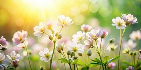 Soft Morning Light on Blooming Flowers - Delicate Floral Photography