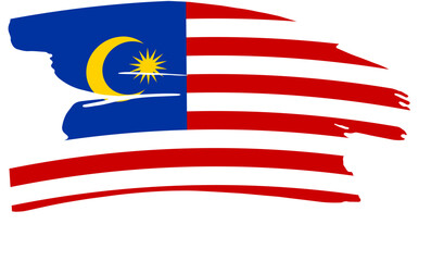 Grunge Style Malaysian Flag Vector Illustration, Patriotism, Independence Day