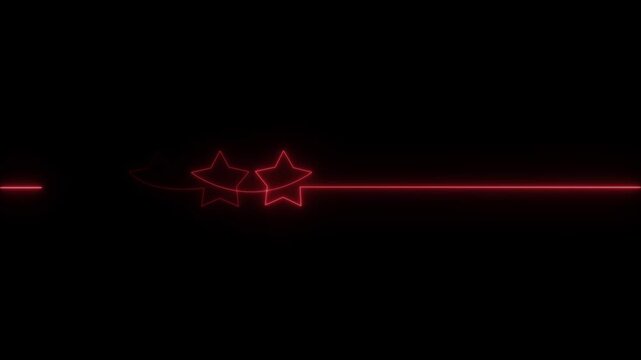 Abstract glowing of stars. Rating service and high quality review and feedback from customer in simple linear style. Christmas divider in editable stroke.