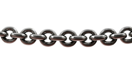 Obraz premium Steel Chain Link: A close-up, photorealistic depiction of a steel chain, its sturdy links forming a seamless line, symbolizing connection, strength, and security.