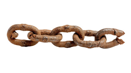 Obraz premium Weathered Chain: A close-up shot of a rugged, rusted chain, symbolizing the passage of time and the effects of exposure.