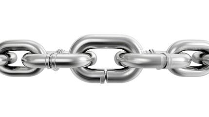 Obraz premium Metal Chain Link: Close-up of a strong metal chain link, symbolizing connection, strength, and security. The image focuses on the intricate details of the chain's construction.