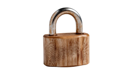 Fototapeta premium The Wood Grain Padlock: A close-up shot features a detailed wood grain padlock, it evokes security, privacy, and protection