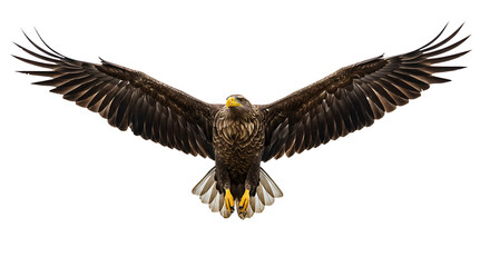 Fototapeta premium Majestic Eagle in Flight Detailed Wingspan and Powerful Posture