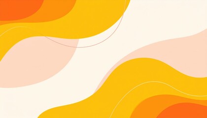 Dynamic abstract waves of yellow and orange graphic design digital art contemporary style
