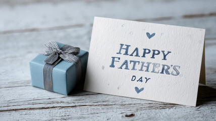 A Father's Day gift set with a greeting card and a beautifully wrapped present