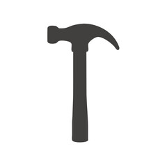 Classic Silhouette of a Claw Hammer - Essential Tool for Construction and DIY

