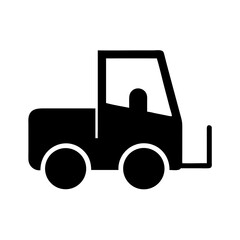 Clean Black Silhouette of a Forklift - Industrial Material Handling Equipment


