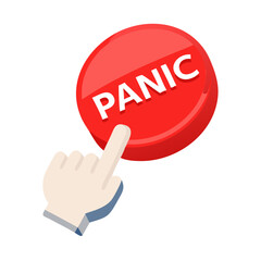 Pressing the Big Red Panic Button - A Symbol of Emergency and Alarm

