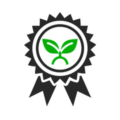 Green Sprout Award Rosette with Black Ribbon

