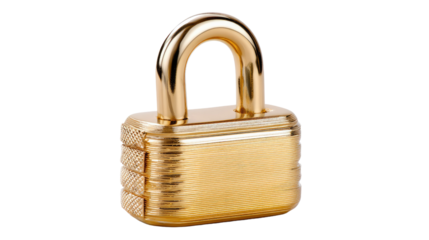 Secure Fortress: An exquisite golden padlock gleams with an aura of security and protection. It stands as a symbol of privacy, safety and unwavering trust.