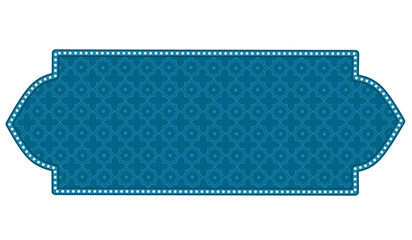 blue label on a white background, Islamic frame background