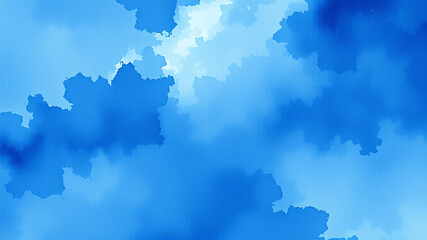 Obraz premium Abstract blue watercolor clouds background design