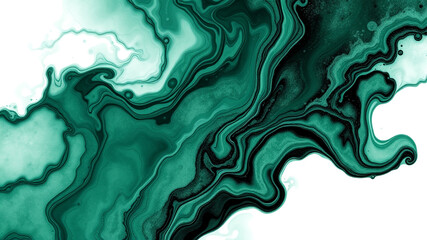 Abstract emerald green liquid marble background design