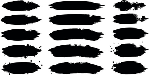 Grunge brush stroke collection for artistic design and creativity. Vector illustration