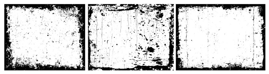 A set of black and white grunge textures