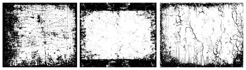 A set of black and white grunge textures