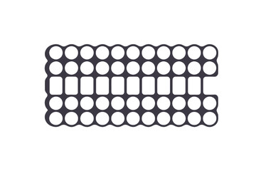 Minimalist Grid Pattern-Abstract Graphic Design-Geometric Shapes-Modern Art-Circle and Rectangle Motif-Clean Lines-Contemporary Background-Unique Visual-Sophisticated Aesthetic