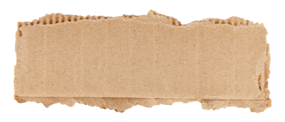 Piece of torn cardboard on a white background. Torn cardboard isolate