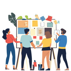 Women and man  Brainstorming in a Modern Office Space