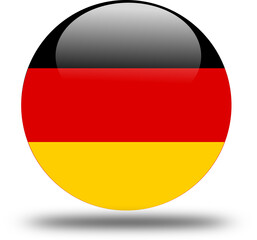 germany  flag -- 3D Circular Icon, High-Resolution PNG National Symbol for Web and Print	