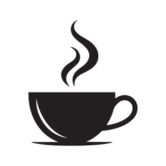 Black Teacup Logo Design Element Vector