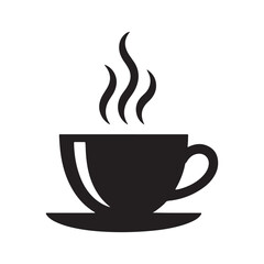 Black Teacup Logo Design Element Vector