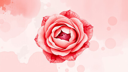 Delicate pink rose blossom watercolor background design