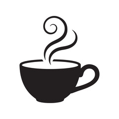 Black Teacup Logo Design Element Vector