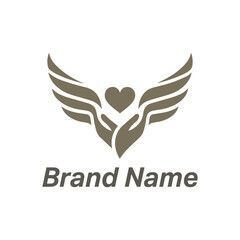 Obraz premium Angel wings vector logo design, a symbol of love and freedom