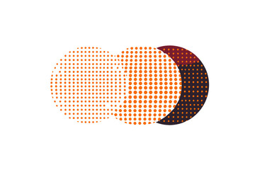Abstract Orange Dot Pattern - Overlapping Circles Design - Modern Graphic Illustration with Gradient Colors - Unique Background Art