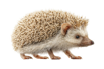 Obraz premium PNG Adorable hedgehog with spiky quills in profile view on white background